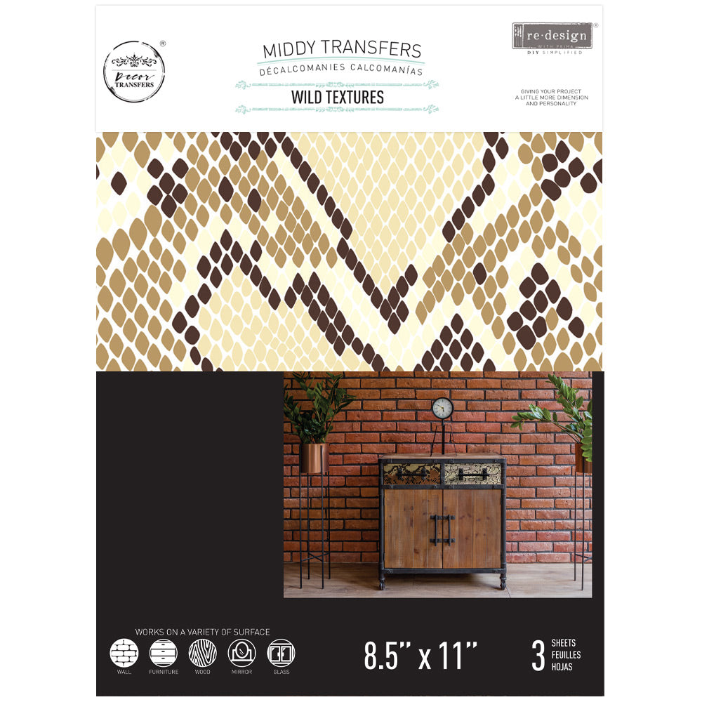 Decor Transfers® - Wild Textures - 3 sheets, 8.5"x11"