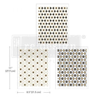 Decor Transfers® - Moroccan Diamonds - 3 sheets, 8.5"x11"