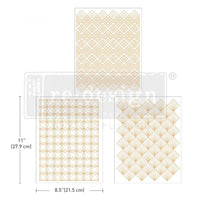 Decor Transfers® - Golden Art Deco - 3 sheets, 8.5"x11"