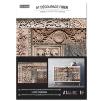 Carved Stonework, A1 Decoupage Fiber – Carved Stonework – 1 sheet, A1 size, Furniture Fiber Paper