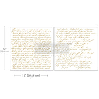 Maxi Transfers® - Sweet Notes 12”x12, Gold Foil Writing Transfer