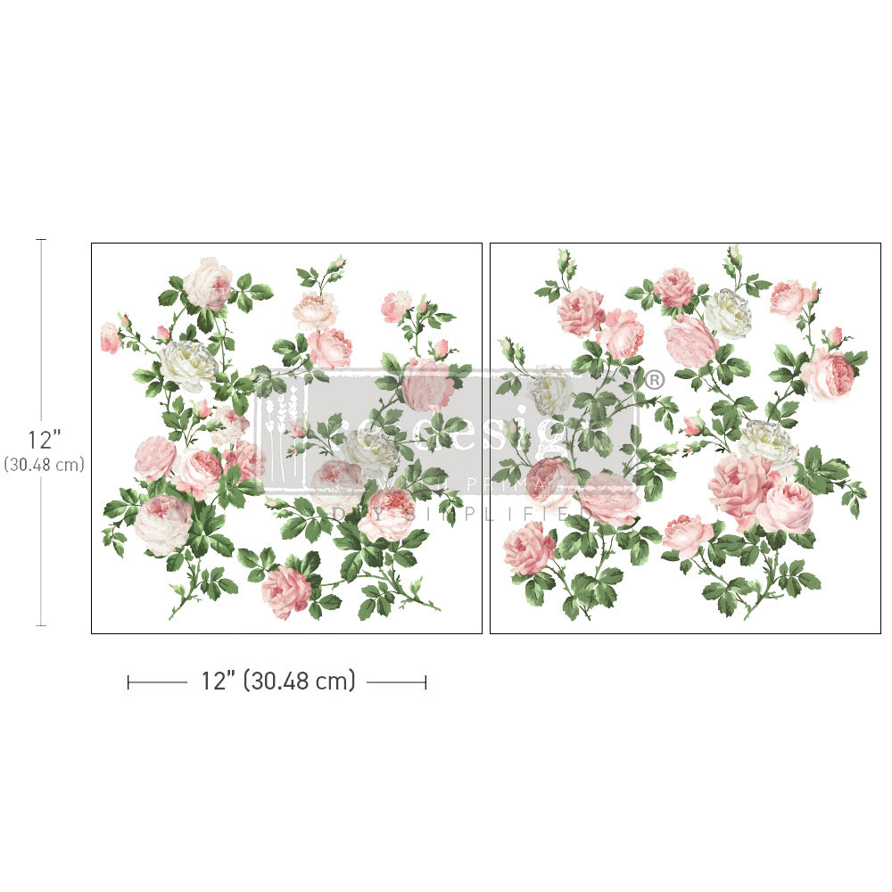 Salon De Diane - Maxi Transfer – Salon De Diane – 2 Sheets, 12″X12″ Rose Transfers