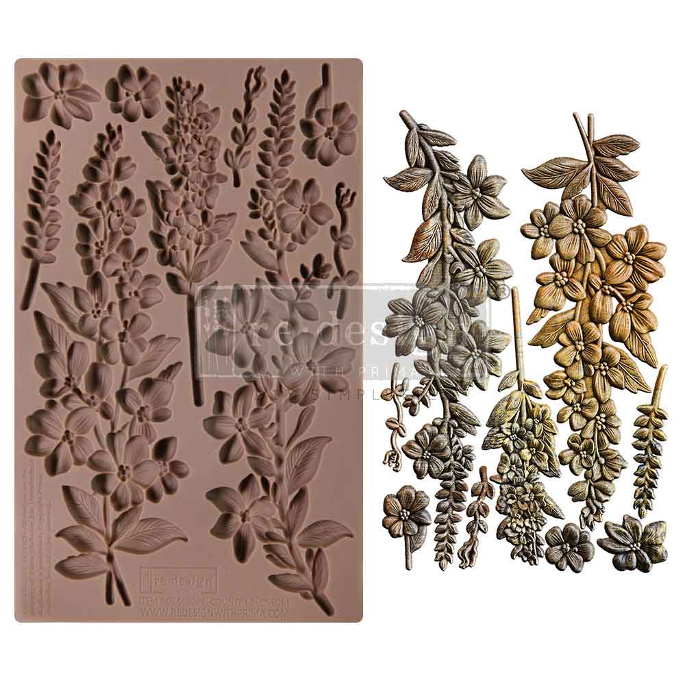 Decor Moulds – Country Blossom – 1 pc, 5″x8″x8mm