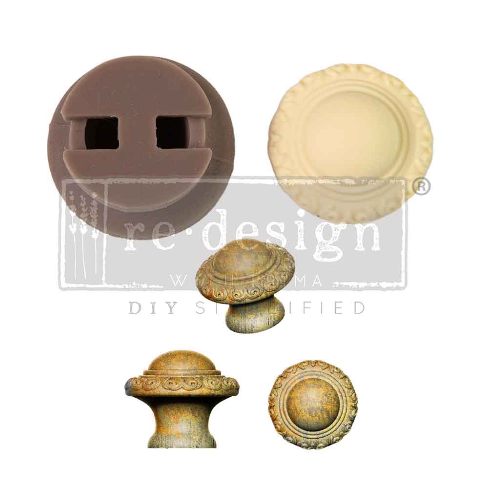 Cece Knob Mould - Luxe Ornate - 1 knob set, includes hardware