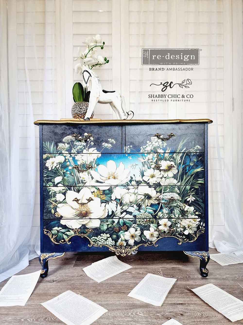 A1 Decoupage Fiber - Contrast Of Night And Petal - Decoupage Fiber Paper