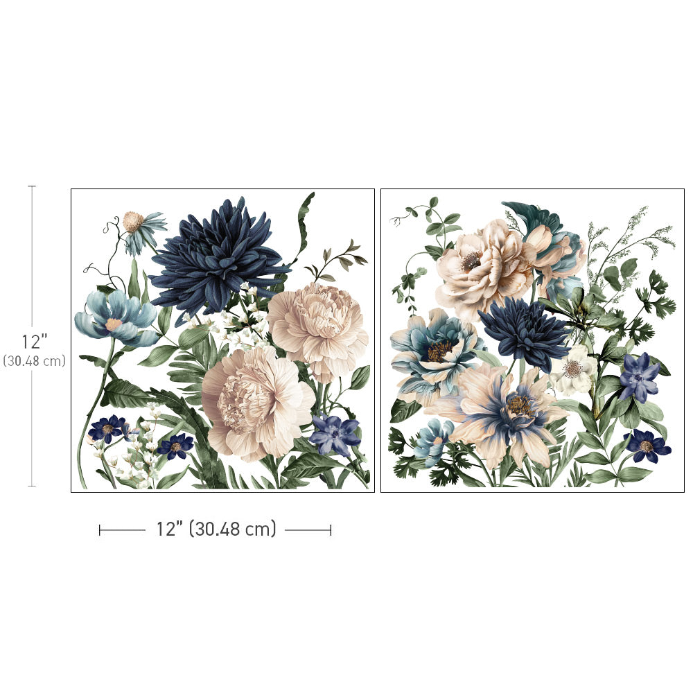 Maxi Transfers™ - Cerulean Blooms - 2 Sheets, 12"X12"