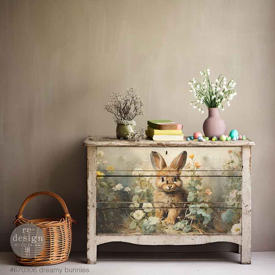 Decoupage Decor Tissue Paper Pack - Dreamy Bunnies - 3 sheets, 19.5"x30" each