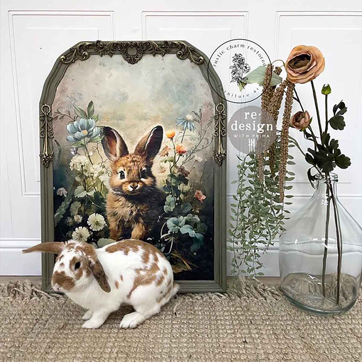 Decoupage Decor Tissue Paper Pack - Dreamy Bunnies - 3 sheets, 19.5"x30" each