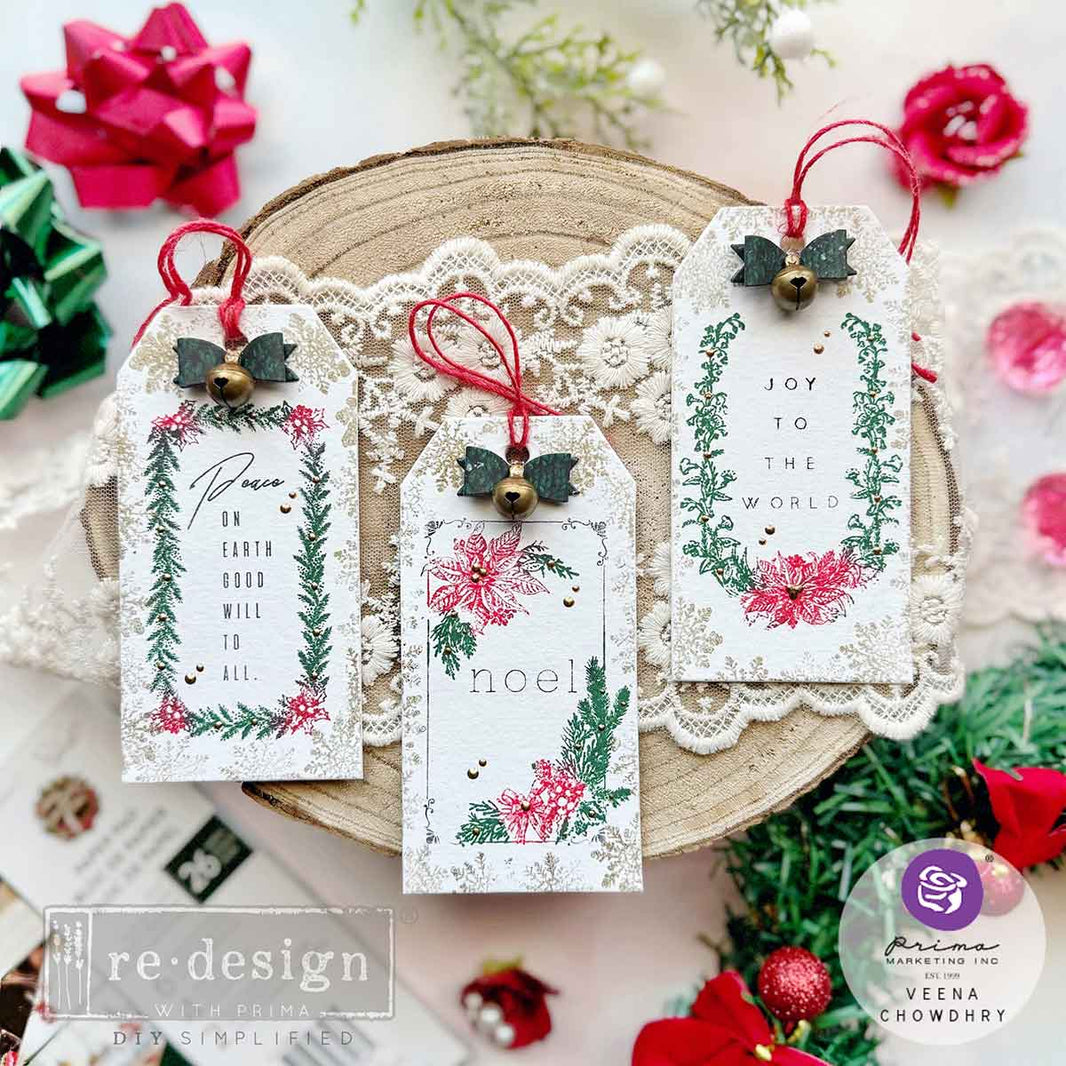Decor Clear Stamp - Santa's Helper Tags - 8.5x11 sheet size