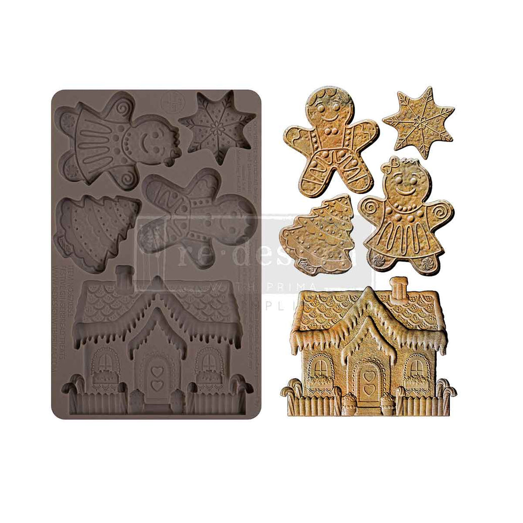 Decor Moulds® - Festive Gingerbread Treats - 1 pc, 5"x8"x8mm Copyright