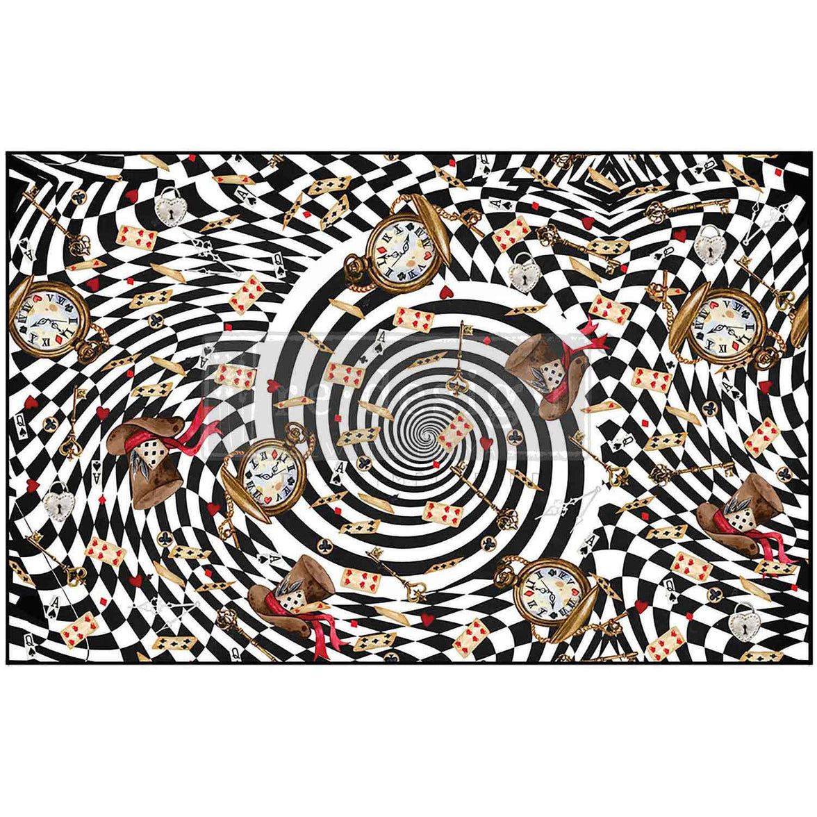 Tea Party Whirlwind Découpage Décor Tissue Paper – 1 Sheet (19.5″ X 30″), Alice and Wonderland Paper