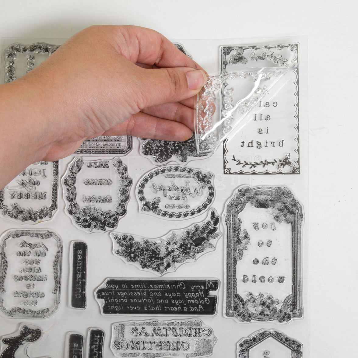Decor Clear Stamp - Holly Jolly - 8.5x11 sheet size