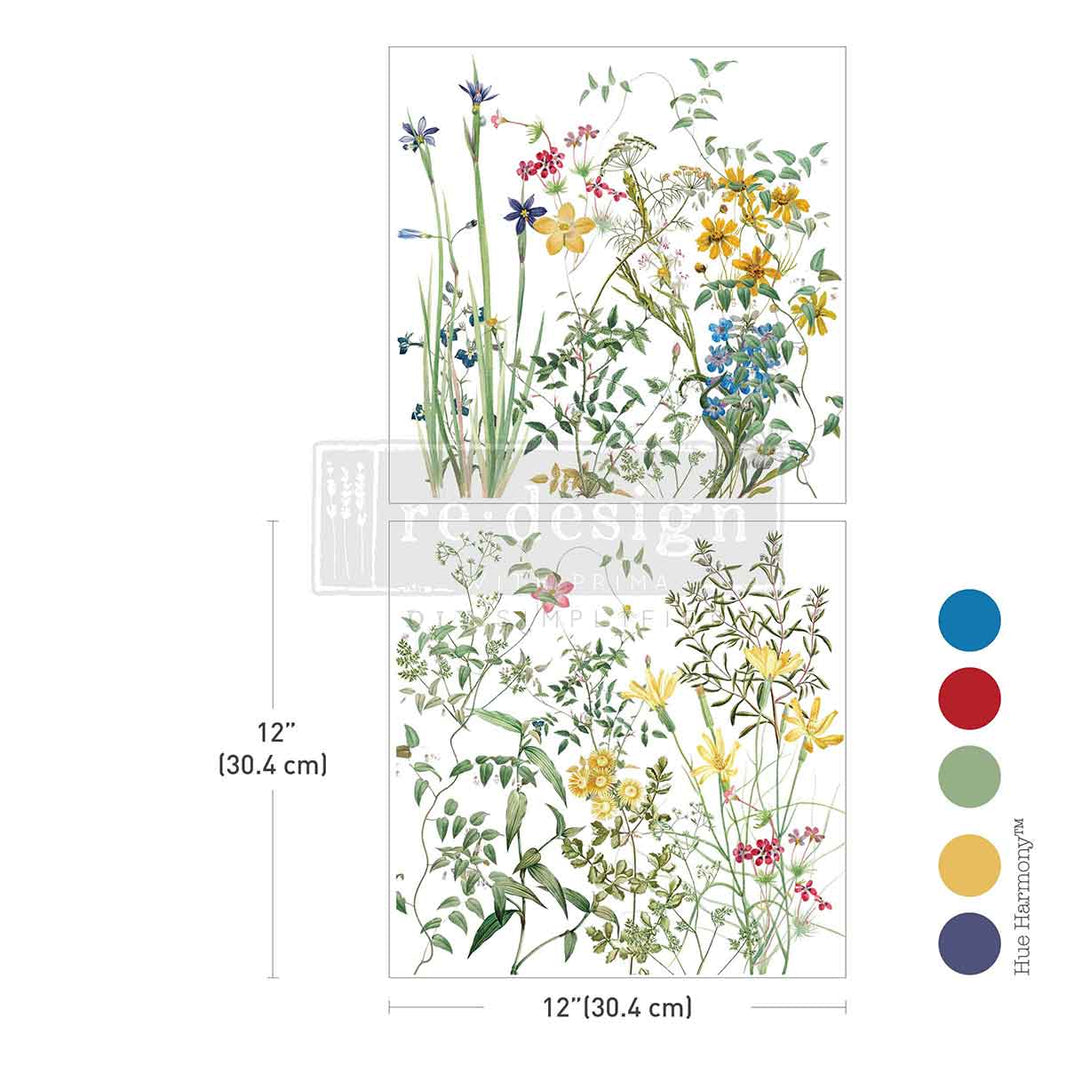 Eclat Floral Maxi Transfers® - Eclat Floral - 2 sheets, 12"x12"