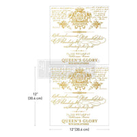 Queens Glory Transfer, Maxi Transfers® - Queen's Glory - 2 sheets, 12"x12"