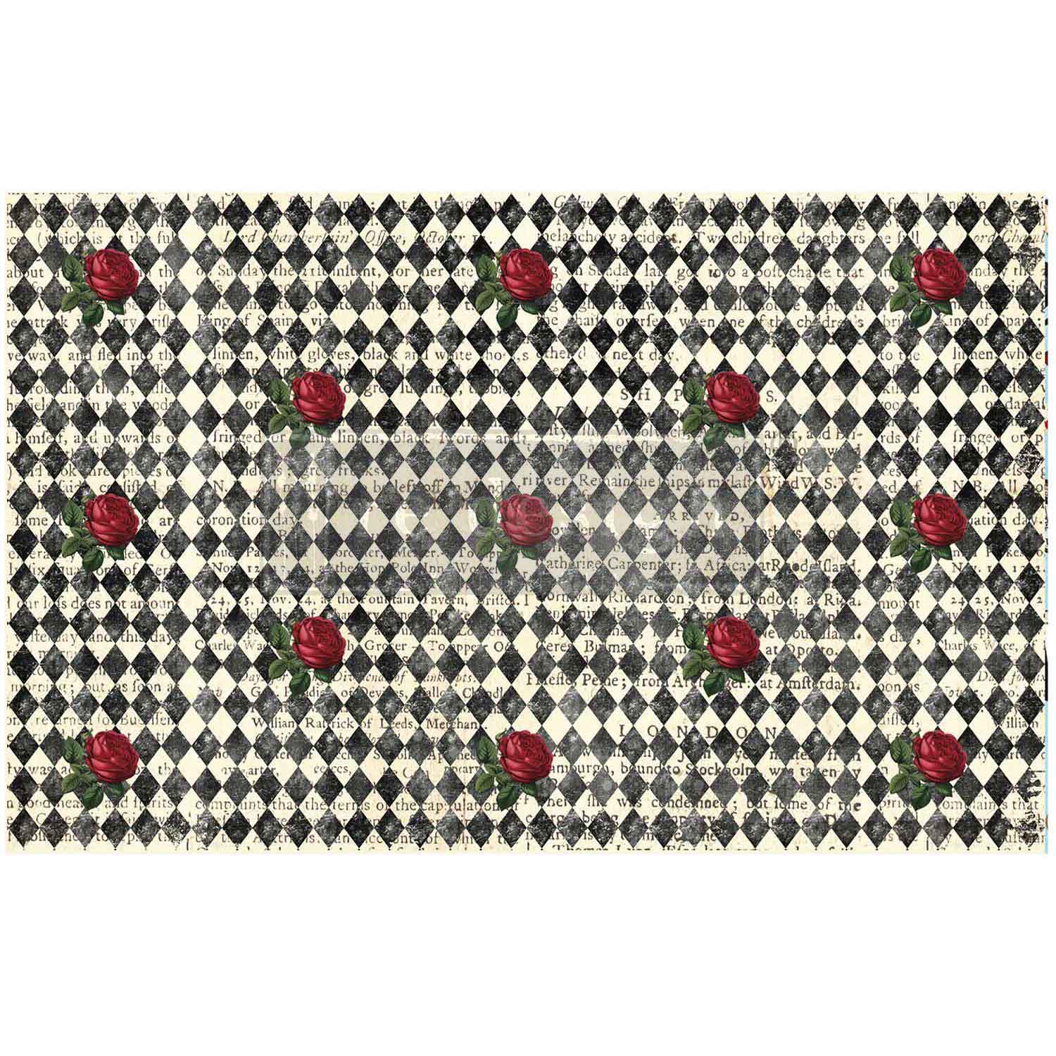 Decoupage Decor Tissue Paper – Queen’s Court of Roses – 1 sheet, 19.5″x30″