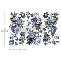 Small Transfers - Indigo Petals - 3 sheets, 6"x12"
