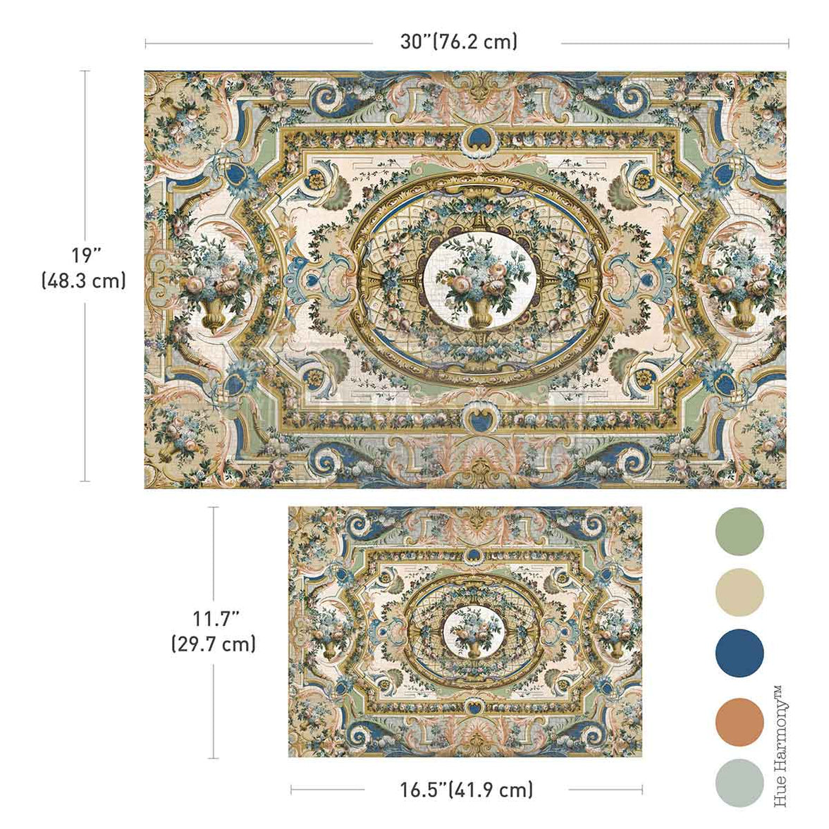 Double Delight Decoupage Fiber Paper Set - Serenade In Blue, French Inspired Paper