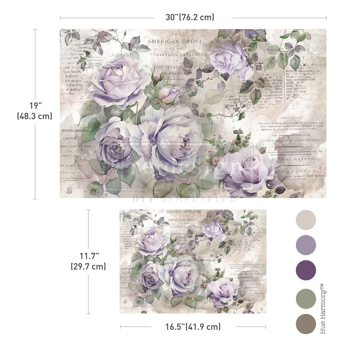 Double Delight Decoupage Fiber Paper Set - Soft Veil - Total 2 sheets - 1 sheet,