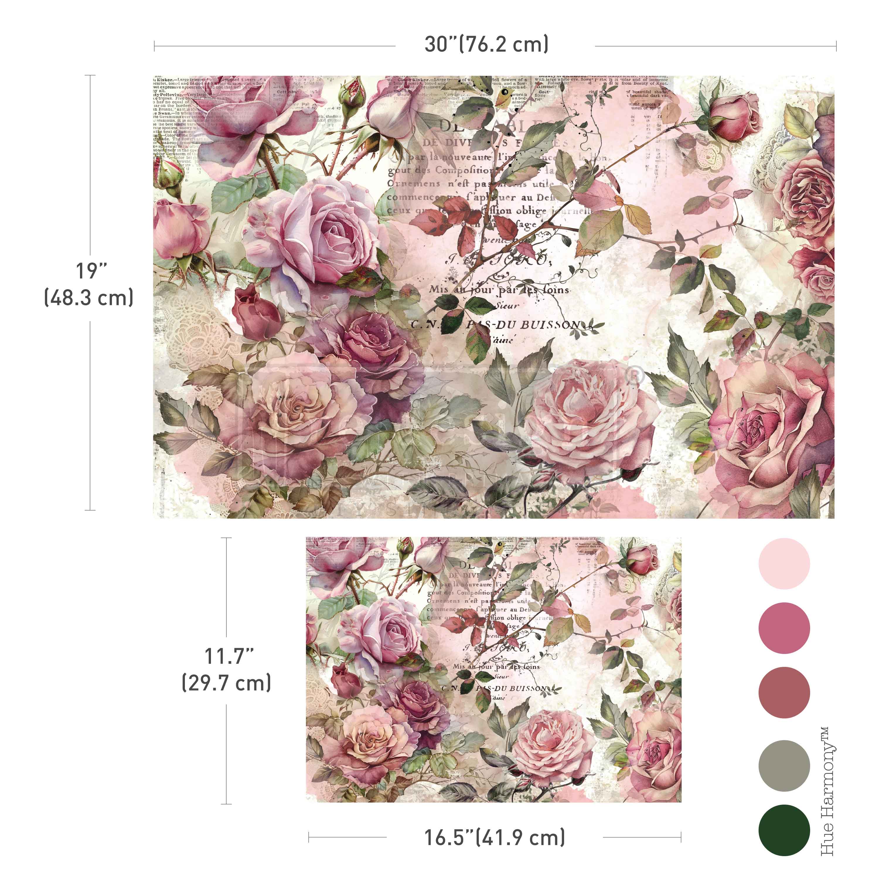 Double Delight Decoupage Fiber Paper Set - Dusty Velvet Mauve