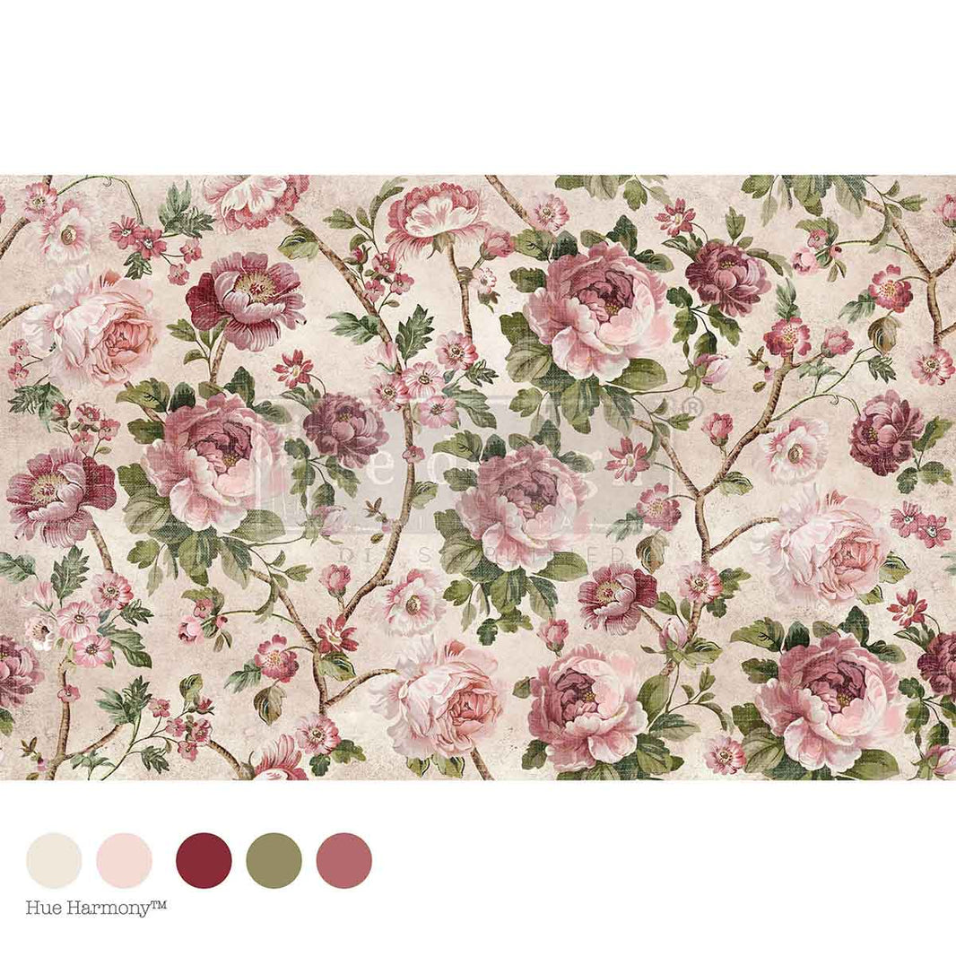 Timeless Blooms Fiber Paper, Kacha Paper