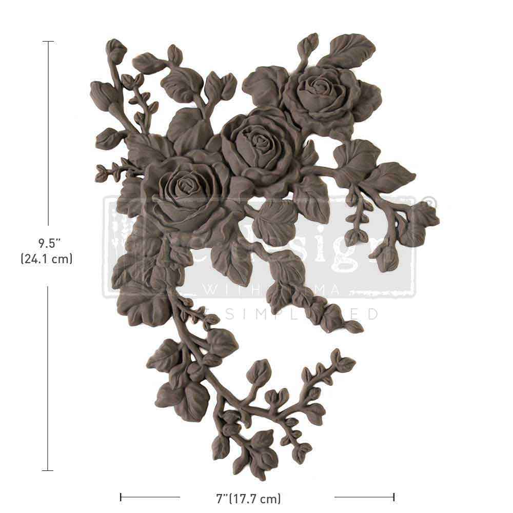 Decor Poly - Velvet Cascade Left - 9.5"x7"x0.5" (24.1cmx17.8cmx1.3cm)