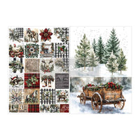 New! Farmhouse Paper, A4 Decoupage Fiber Pack - Farmhouse Frost