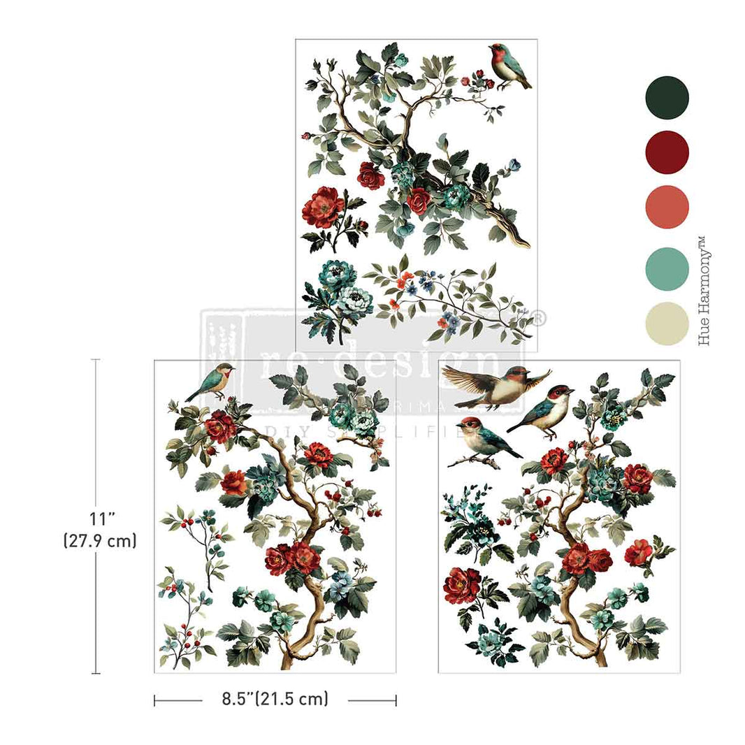 The Rosy Nest, Middy Transfers® - The Rosy Nest - 3 sheets, 8.5"x11"