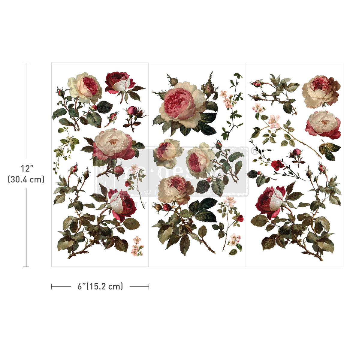 Midnight Rose Transfers, Small Transfers - Midnight Rose