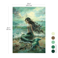 Mystic Waves Decoupage Paper, Mermaid Paper, Ocean Decoupage Paper, Furniture Decoupage Paper, Redesign with Prima A1 Fiber Sheet