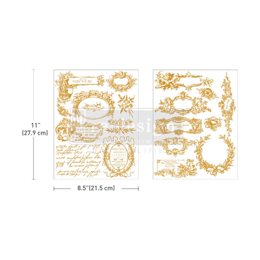 Label De Luxe Transfer, Middy Foil Transfers® Kacha - Label De Luxe - 2 sheets, 8.5"x11"