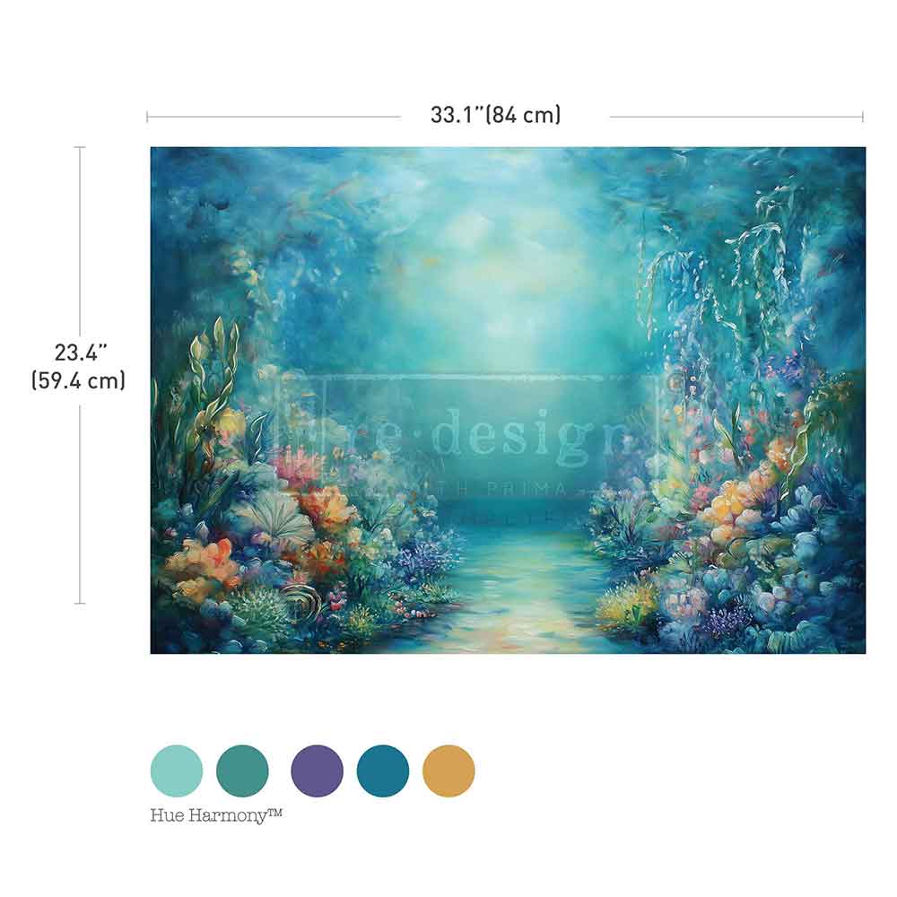 Beneath the Blue Fiber Paper  – A1 fiber sheet (23.4″ x 33.1″), Decoupage Fiber Paper