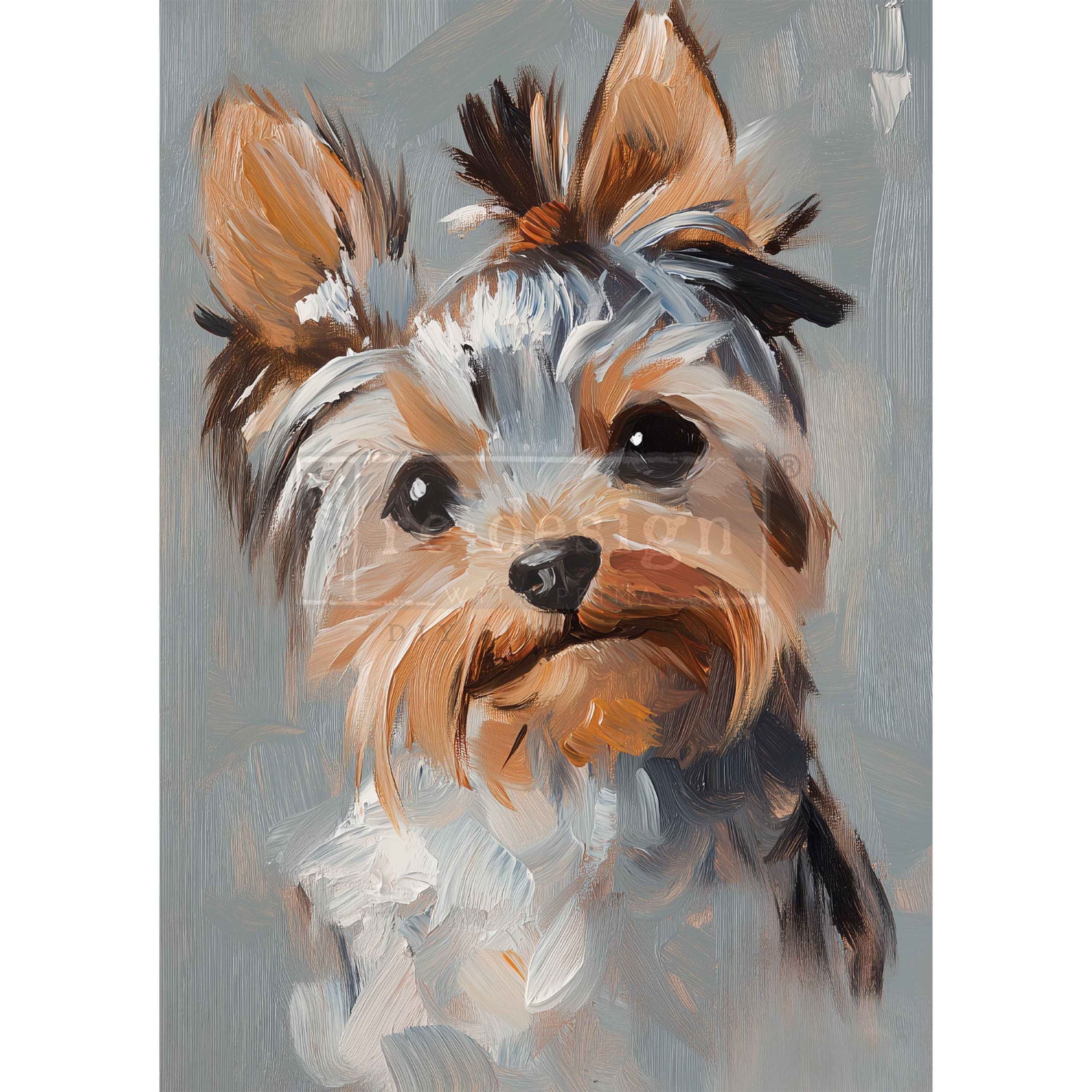 A3 Decoupage Fiber - Posh Pup Portraits, Large Furniture Paper, Puppy Decoupage Paper