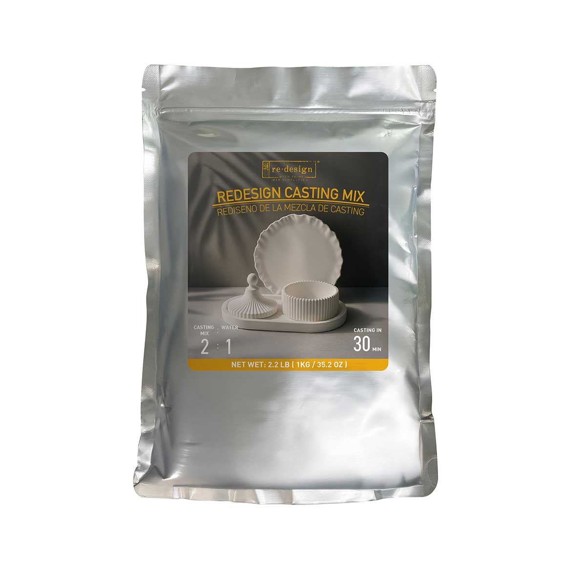 Redesign Casting Mix Kit - 1 bag of mix (2.2 lbs) + 1 silicone mixing cup + 2 plastic