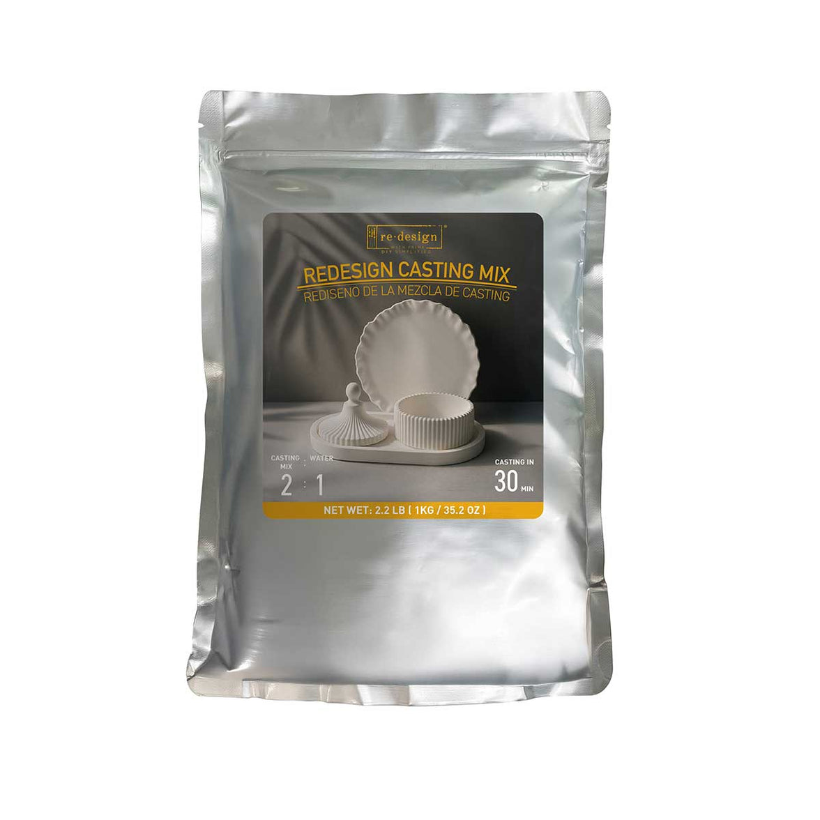 Redesign Casting Mix Kit - 1 bag of mix (2.2 lbs) + 1 silicone mixing cup + 2 plastic
