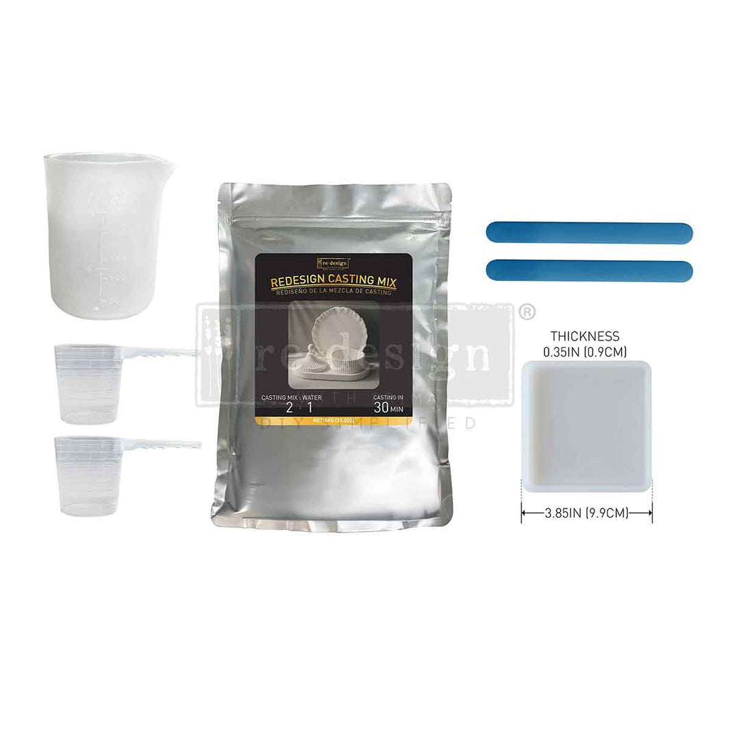 Redesign Casting Mix Kit - 1 bag of mix (2.2 lbs) + 1 silicone mixing cup + 2 plastic