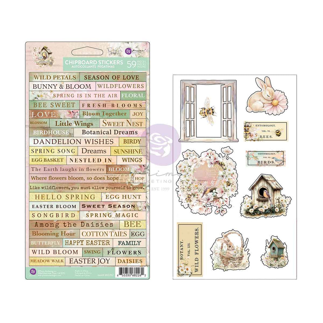 Among the Wildflowers Collection Chipboard Stickers