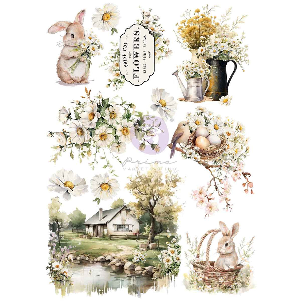 Among the Wildflowers Collection A4 Transfer, Spring and Summer Transfers