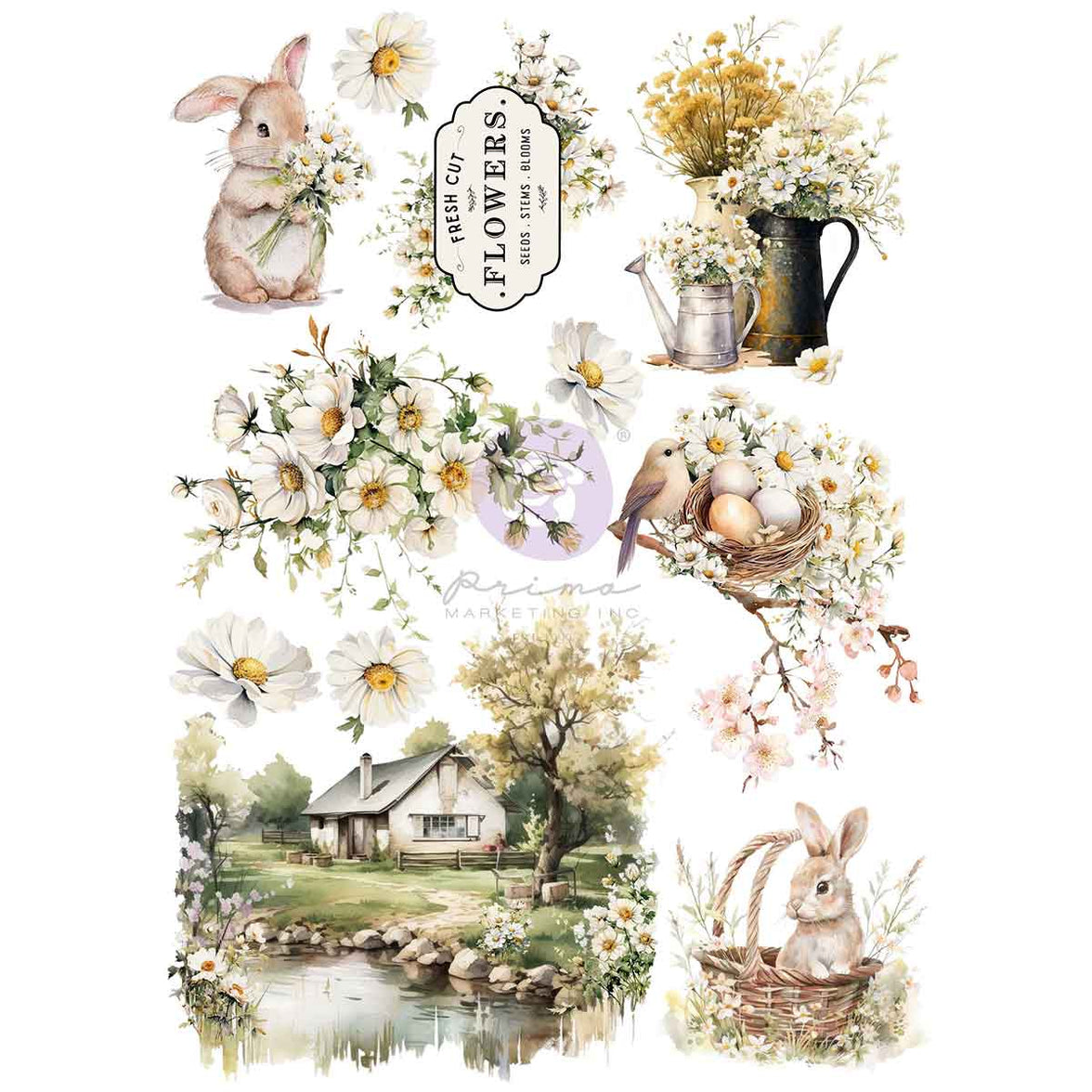 Among the Wildflowers Collection A4 Transfer, Spring and Summer Transfers