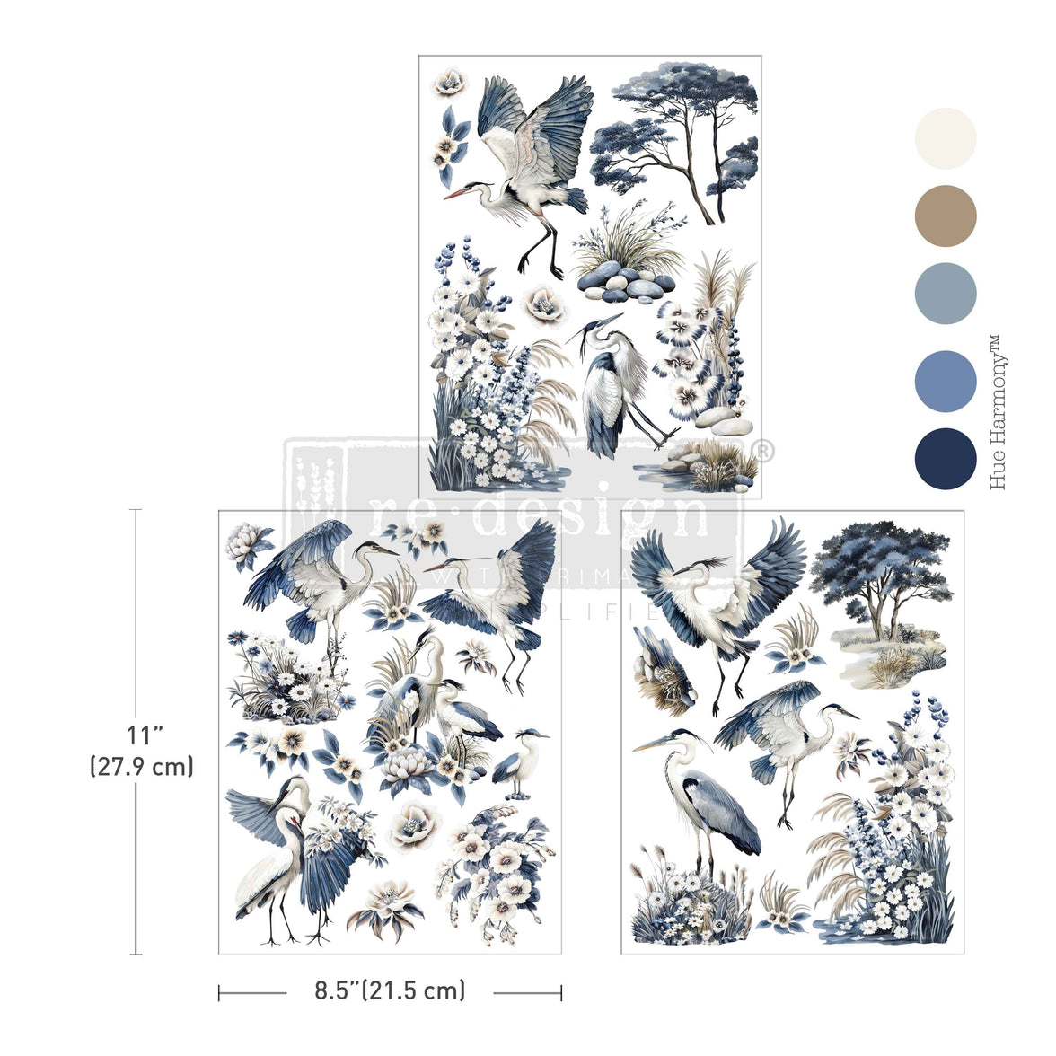 Middy Transfers® - Whispers By The Marsh, Large Heron Bird