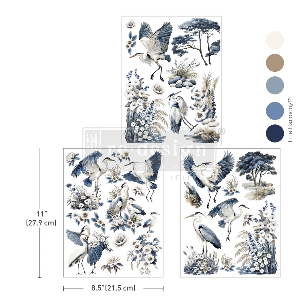 Middy Transfers® - Whispers By The Marsh, Large Heron Bird