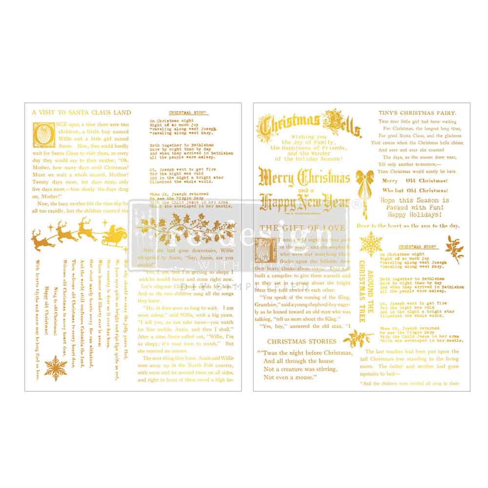 New! Golden Tidings Transfer, Middy Foil Transfers® Kacha - Golden Tidings