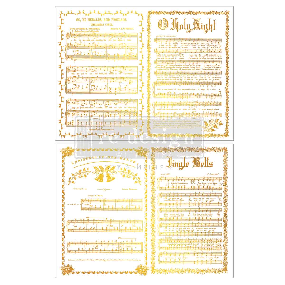 Middy Foil Transfers® Kacha - Yuletide Symphony Gold Foil Transfer