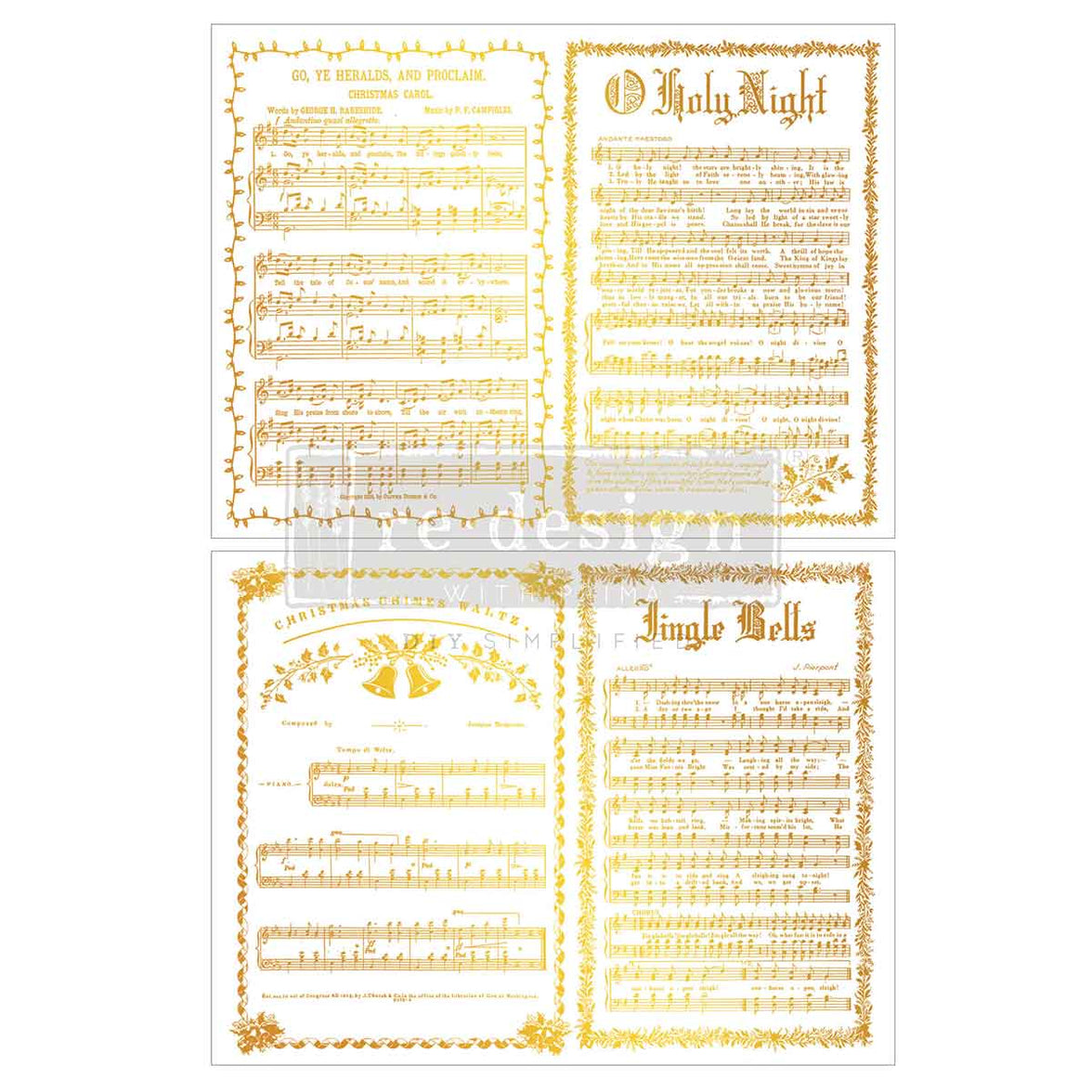 Middy Foil Transfers® Kacha - Yuletide Symphony Gold Foil Transfer
