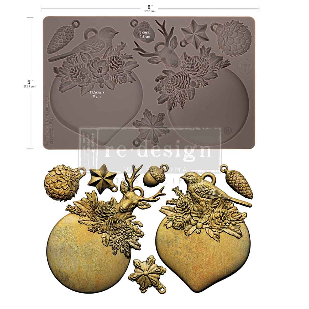 Antler Emblem, Decor Moulds® - Evergreen Antler Emblem