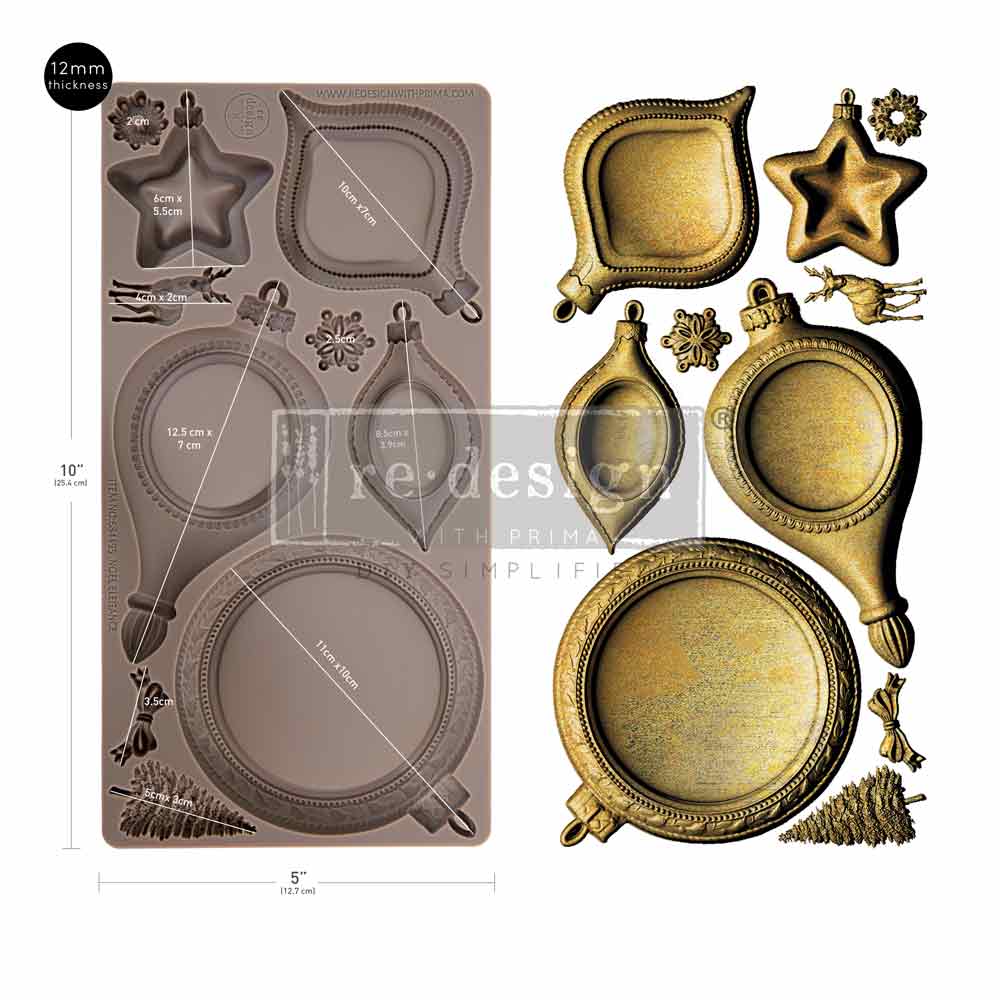 NoeL Elegance Mould, Decor Moulds® - NoeL Elegance Silicone Mould, Shadow Box Christmas Mould