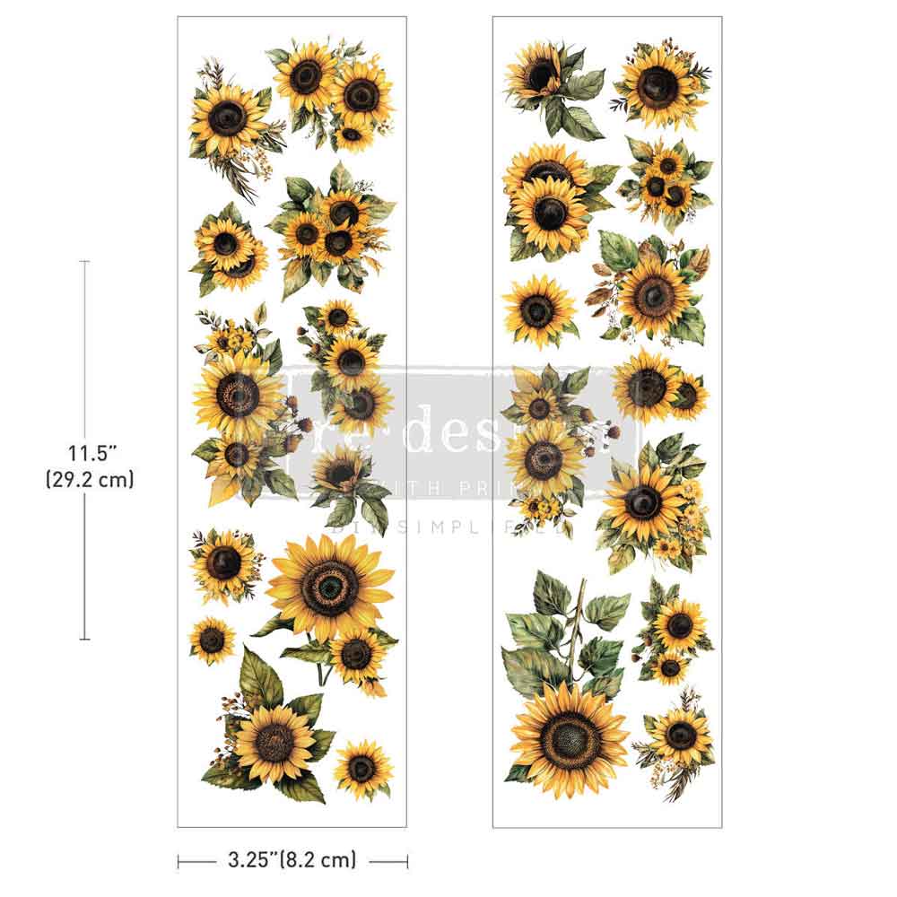 New! Sunflower Transfers, Luxe Transfers® - Sun-Drenched Harvest