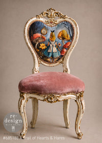 A3 Decoupage Fiber - A Trail Of Hearts & Hares, Alice and Wonderland
