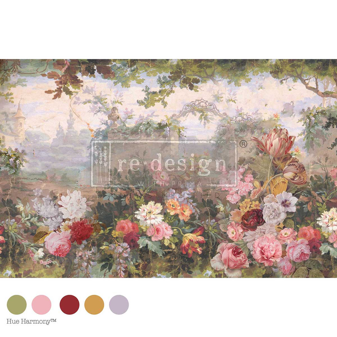 Heirloom Horizon Découpage Décor Tissue Paper – 1 Sheet (19.5″ X 30″), Floral Paper