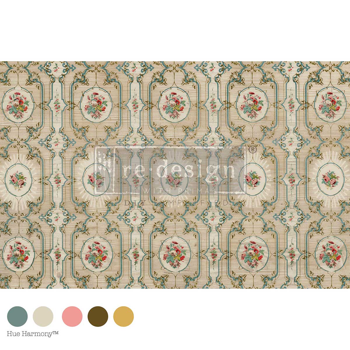 The Medallion Meadow Découpage Décor Tissue Paper – 1 Sheet (19.5″ X 30″), Floral Paper