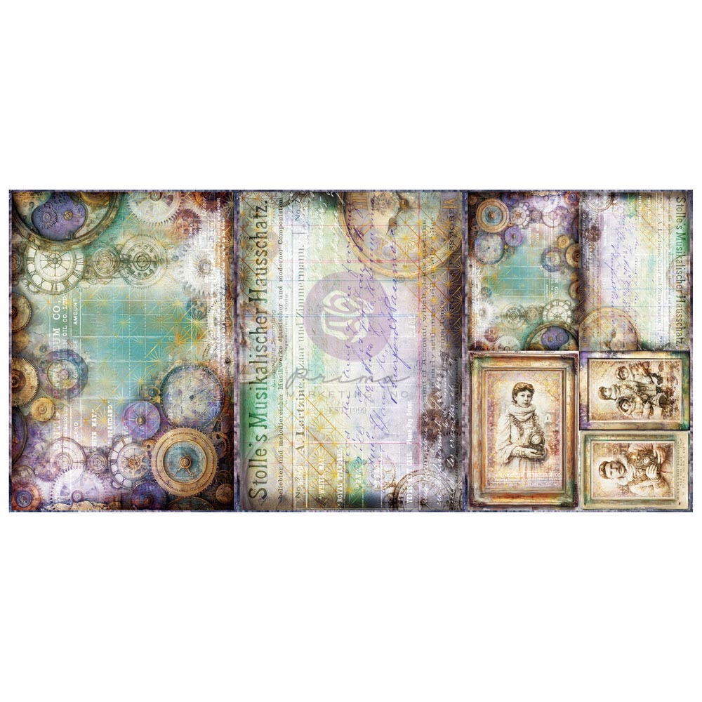 Finnabair A3 Decoupage Fiber Paper Set – Time Whispers